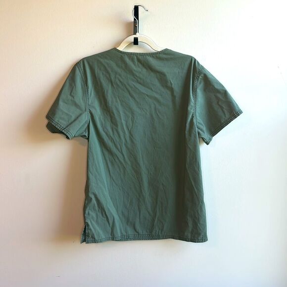 Code Happy Men’s Army Green Scrub Top Small Breast Pocket - Picture 4 of 4
